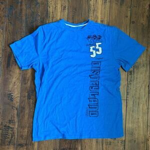 Disney DisneyParks Embroidered Spellout Men's M Blue Streetwear Medium T-Shirt